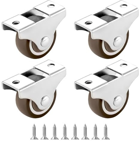 4er-Set Kleine Radrollen Gummi Möbelrollen Schwerlastrollen Mini Lenkrollen Lautlose Rollen Aus Vollgummi Lenkrollen keine Spuren & Leise Mit Radrollen für Palettenmöbel Flightcases Trolleys