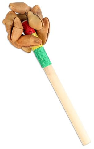 GOGHOST African Natural Shaker Cacho Seed Pod Rattle Handmade Percussion Gifts Peruvian Musical Instrument - Nature Sounds for Meditation, ASMR, Sound Therapy, Yoga (Chacha)