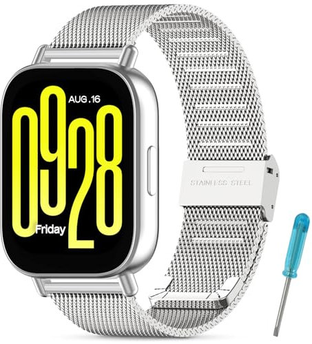 CHULN Bracelet Compatibles avec Redmi Watch 5 Active/Redmi Watch 5 Lite, 22mm Réglable Métal Bracelet de Rechange en Acier Inoxydable pour Redmi Watch 5 Active/Lite Smartwatch.(No host)