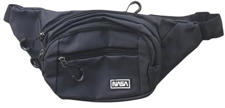 Gürteltasche für Damen und Herren, 4 Reißverschlusstaschen, verstellbarer Gürtel, Tasche für Training, Reisen, Freizeit, Laufen, Wandern, Schwarz , Medium, Lässig und Sport