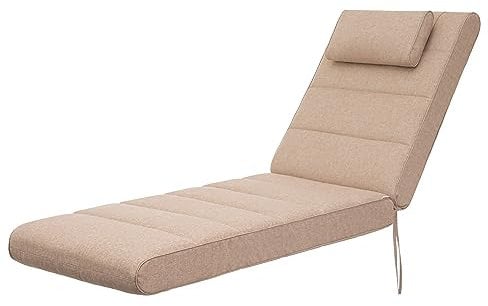 Bjird - Liegenauflage, Auflage Gartenliege 195x60x7 cm - Polsterauflage für Sonnenliege, Auflagen für Deckchair - wasserabweisend, doppelseitig - Beige