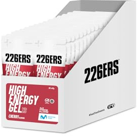 226ERS High Energy XS Energiegel, Kirsche, 32 Gels x 45 g | Cyclodextrin, Kohlenhydrate, Koffein, Natürliche Aromen, Vegan