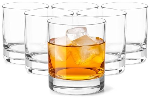 Glasmark KROSNO 1992 Lot de 6 Verres à Whisky Cocktails Eau Transparents Lavables au Lave-Vaisselle 310 ml