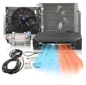 Treeligo 12000 BTU Under Dash Air Conditioner 12 V con calefacción, sistema universal de kit de 12 V A/C, unidad eléctrica de 12 V CC Underdash AC, silencioso, refrigeración rápida para automotor, ATV