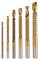 Sarngk Titanium Drill Bit Set, HSS Serrated Bit Holes, 3 8 mm Carpenter's Shackle Saw Drill Bit Set, 6 Pieces