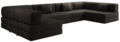 Luxusbetten24 Designer Sofa Lazy U in Samt Anthrazit