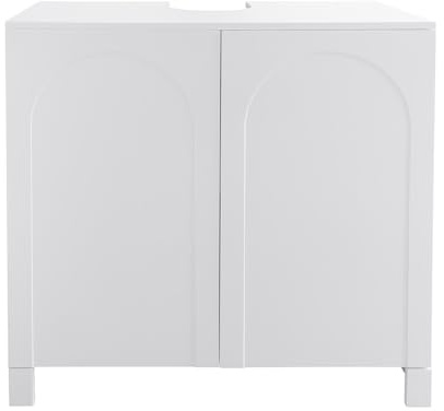 Box and beyond - Meuble sous Lavabo - 80 x 40 x 80 cm - Bois Blanc - 2 Portes - Salle de Bain, Lavabo, Evier, Vasque - Style Moderne