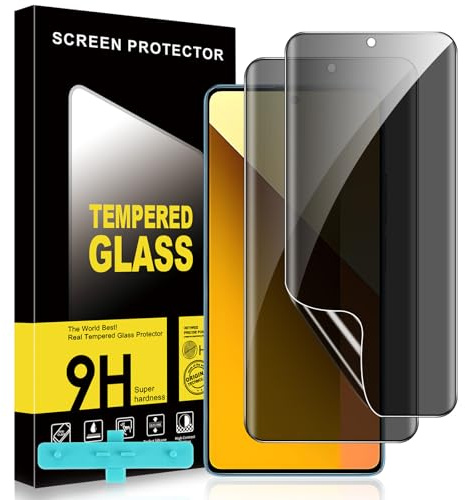 Doxxvai Protector Privacidad para Redmi Note 13 5G, TPU Flexible | 2 Uds Protector Pantalla Antiespía, Compatible con Huella y Funda, Autorreparable, Sin Burbujas, con Kit de Instalación