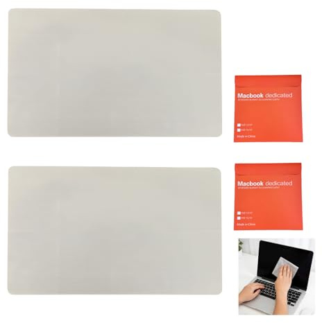 2 STK Bildschirmschutz Tastatur, Mikrofaser Reinigungstuch 15 Zoll | Ultraduenne Schutzschicht beim Zuklappen, waschbar, fuer Notebook Tablet Brille