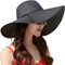 Lanzom Chapeau de paille pliable à large bord pour femme 14 cm UPF 50+ - - Taille unique