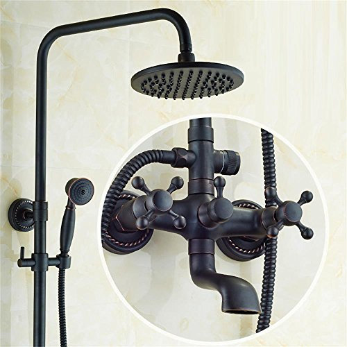 SKBE Dusche Anzug Kupfer Retro doppelte Regendusche Messing Lift