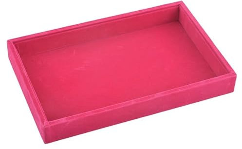 Valyria Leere Samt-Aufbewahrungsbox für Ringe, Ohrringe, Schmuck-Organizer, Fuchsia