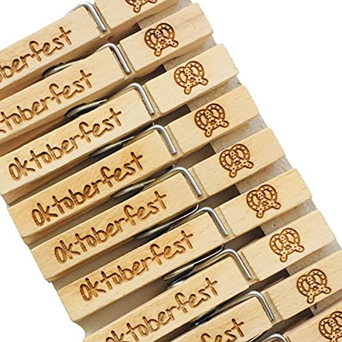 10er Set Wäscheklammern mit Gravur | Text & Motiv frei wählbar | für Hochzeit oder Oktoberfest | Glubbal mit Gravur | Glupperl graviert (Oktoberfest, 10er Set (alle gleich))
