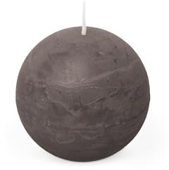 Spaas Taupe 6 Rustic Unscented Ball Candles Hours 6 Rustikale geruchlose Kugelkerzen, 80 mm, ± 24 Stunden, Paraffinwachs, D x H