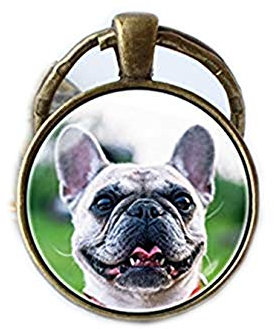 Bloody devil Schlüsselanhänger mit Kunstbild, Bulldogge, Bulldogge, französische Bulldogge, Schlüsselanhänger, Bulldogge, Schmuck, Bulldogge, Geschenk, Geschenk der Liebe, farblos, 25mm