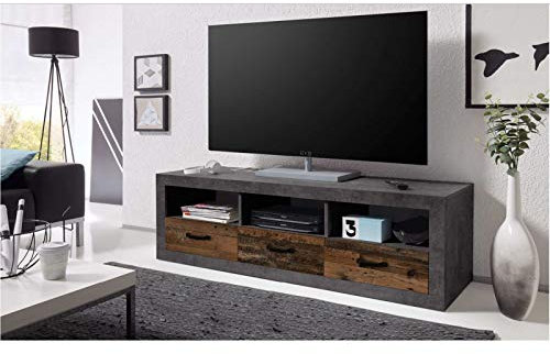 möbelando TV-Lowboard Unterschrank Fernsehtisch HiFi Element Rack Schrank Ingmar I