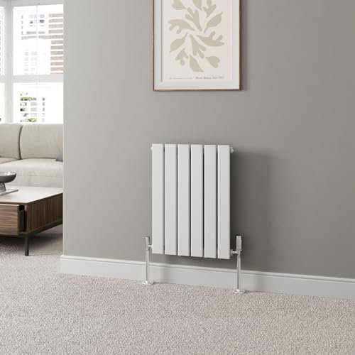 DuraTherm® 600 x 456mm White Horizontal Designer Radiator Single Column Flat Panel Modern Modern Central Heating Panels Bathroom Radiators