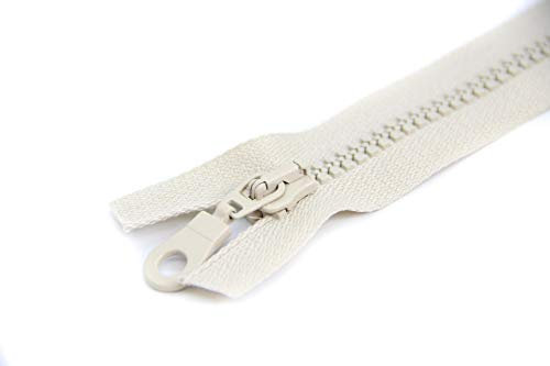 NTS Nähtechnik 1 Reißverschluss aus Kunststoff, 5mm Krampe, teilbar (beige, 40 cm)