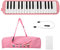 32 Tasten Melodica im Klavierstil Melodica Long Tube Melodica mit Tragetasche für Kinder Anfänger Geschenk für Erwachsene(Rosa) Musikinstrumente Spielen