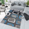 TAPISO Maya Kollektion Teppich Kurzflor Modern Grau Weiß Dunkelgrau Schwarz Blau Meliert Figuren Design Wohnzimmer Schlafzimmer Jugendzimmer ÖKOTEX 200 x 250 cm
