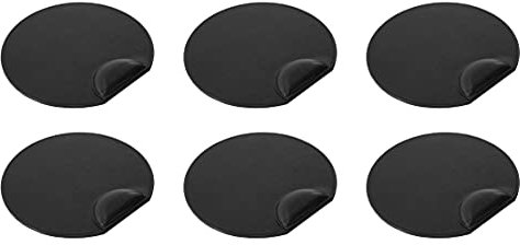 OSCO Faux Leather Mouse Pad with Wrist Support, Non-Slip Base & Smooth Tracking Surface, Durable Stain-Resistant Desk Mat, H2 × W25 × D24 cm, Black, 6 Pack