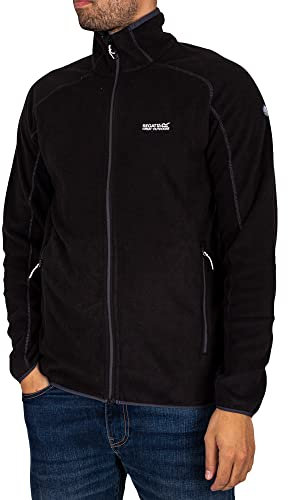 Regatta Herren Jacke Outdoorjacke Fleecejacke Hadfield, Farbe:Schwarz, Artikel:-800 Black, Größe:L