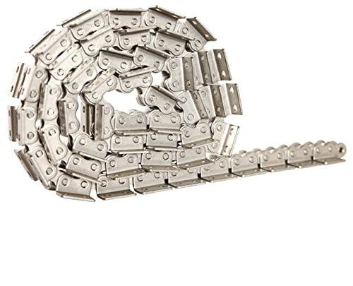 DOLUNTO 1 stücke 1. 5m Länge Edelstahl Kurz Pitch Plate Förderer Getriebeantrieb Walzenkette mit A1 A2. Anhänge (Bending Radius : Double Hole, Inner Size : 08B-1)
