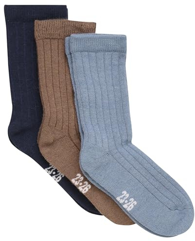 MINYMO Unisex Kinder Wool Socks - Rib 3-pack Socken (3er Pack)