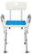 Joparri Sgabello da doccia con bracciolo, schienale, antiscivolo, per il bagno e per la doccia, regolabile in altezza, 41-53,5 cm, fino a 136 kg, per anziani e donne incinte