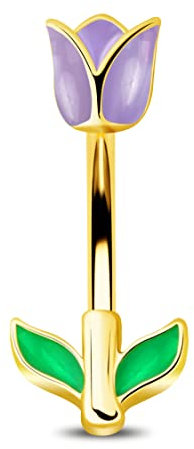 Jewseen Tulpe Rook Ohrringe 316L Edelstahl Daith Piercing für Frauen Augenbrauen Ringe 16G Curved Barbell Knorpel Tragus Conch Ohrringe, Edelstahl