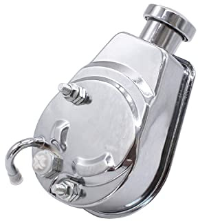 Saginaw Chrome P Power Steering Pump 1 Piece SHLPDFM Power Steering Pump 5/8 Keyway Style Compatible with GM Vehicles GMC, Chevrolet, Chevy, Buick, Oldsmobile Pontiac, Chrome