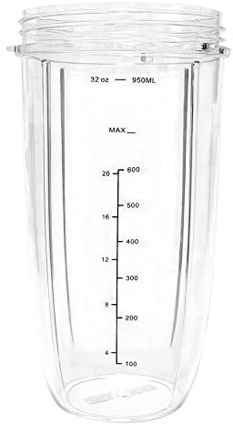 Yyyuluo Juicer Cups for NutriBullet Replacement Parts 600W 900W 18OZ 24OZ 32OZ Clear Mugs Blender Juicer Mixer Accessories (32OZ with Scale)