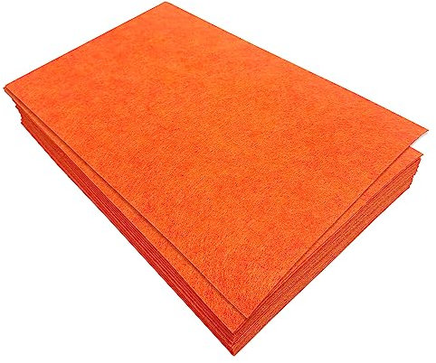 Filz zum Basteln, 1mm Dickes Steife Filzblätter, 32 Stück Filzstoff, 17,78×28,7cm Bastelfilz zum Nähen Handwerk und Festivals Party Dekorationen (rot orange)