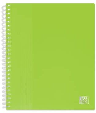 OXFORD School Life Dokumentenmappe, Spiralbindung, A5, 80 Ansichten, 40 Hüllen, Einband, Polypropylen, Anisgrün, 15 Stück