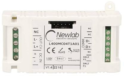 NEWLAB BLE-CV, LED-Dimmer 12 V 24 V 48 V 12 A, Bluetooth-Eingang DALI Taste Potentiometer 0/1-10 V, hergestellt in Italien