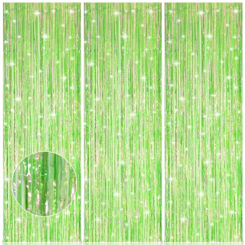 Lametta Vorhang Neon Grün Weihnachtsdeko Party Deko Minecraft Geburtstagsdeko Luftschlangen Grinch Deko Weihnachten Dschungel Deko Ninjago Geburtstagsdeko Birthday Decorations St. Patrick's Day Deko.