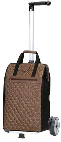 ANDERSEN Einkaufstrolley - Shopper Inra braun 44 L funktional, geräumig, Handwagen, Leder, Aluminium, Griff ergonomisch, höhenverstellbar, Kugellagerrad