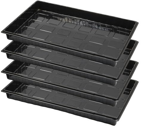 Pullmer Gewächshaus-Wanne 52,5x31,5x5 cm,di. 0,7 mm, 4 Stück, Pflanzschale Kunststoff, Transportschale, Anzuchtschalen ohne Bodenlöcher - Ideal für Pflanzen, Anzuchten, Garten
