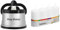AnySharp Knife Sharpener, Hands-Free Safety, PowerGrip Suction, Safely Sharpens All Kitchen Knives & Bolsius Pillar Candles - White - Pack of 4 - Long Burning Time of 20 Hours - Household