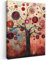MuchoWow© Leinwandbild 50x70 cm Dekoration Wohnzimmer Bilder Pictures Wall Decoration Living Room Wohnungs Deko Moderne Bild Baum des Lebens - Blumen - Rosa - Hippie - Kunst