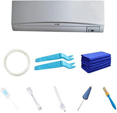 Air Conditioner Cleaning Kit, Cleaning Split Ac, Waterproof Dust Washing Clean Bag With Drain Outlet and Two Sides Support Plates, for Wall Mounted Air Conditioner Below