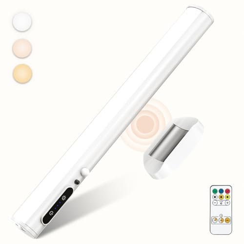 bravzurg Lumiere Detecteur de Mouvement Interieur, 4000mAh Lampe Murale Sans Fil Rechargeable USB, Reglette LED Cuisine Aimantée, Barre Lumière a Pile pour Placard, Tableau, Armoire, Salle de Bain