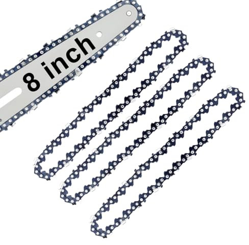 [3 PACK] 8 Inch Mini Chainsaw Chain, 33 Drive Links Replacement Saw Chain for Cordless Portable Mini Chainsaw, Guide Saw Chain for 8-inch Mini Chainsaws for Wood Branch Cutting