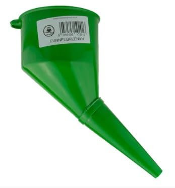 Fuel Funnel with Fine Mesh Filter and Handle for Easy Refilling - Thick Plastic Fuel Funnel for Petrol, Diesel, Oil, Ad-blue, Water, Screen Wash (Green)