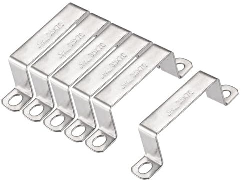 MACHSWON 33 x 70mm U Shaped Strut Connector Bracket 304 Stainless Steel Square Pipe Clamp for Door Closed Bar Holder 6pcs
