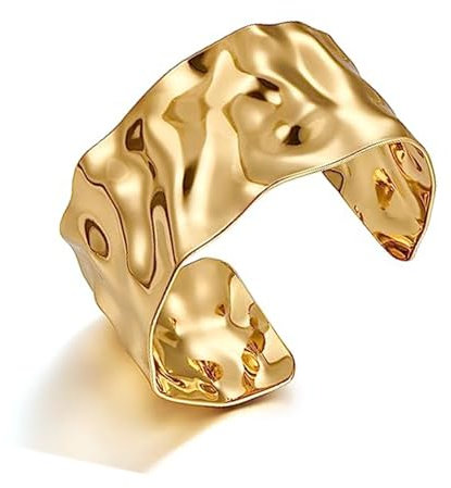 HEEYA Bracelet plaqué or pour femme, gros bracelets ouverts avec boîte, cadeau d'anniversaire, de Noël, 2.5 inches, Pierre