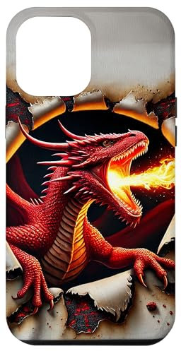 iPhone 15 Pro Max Fiery Red Dragon Burst Case