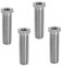 4 Pièces Vis de Panier d'Évier 45 mm en Acier Inoxydable, M12 Creuse pour Bonde, Filetées pour Bouchon de Crépine de Lavabo Cuisine (Argent)