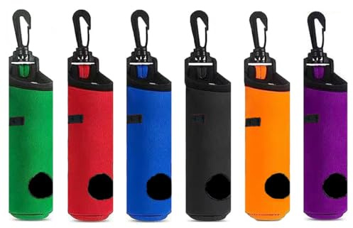 Hitopin 6 Stücke Golfball-Tragetasche, Golfballtaschen-Halter, Golftasche Mit Clip, Golfballs Tragetasche Mit Haken, Farbe Golfballs-Tragetasches, Tragbare Ball Tasche Halter, für die Ballspiel