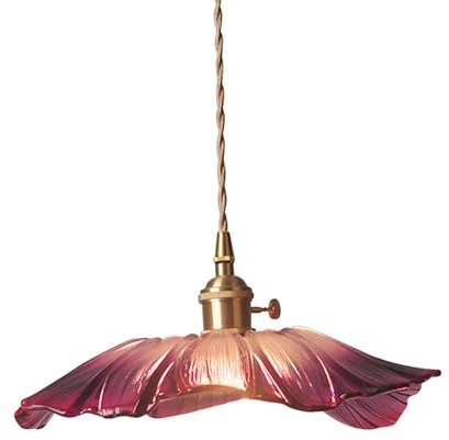 Fenteer Lampe Suspendue en Forme de Fleur, Lustre en Forme de Fleur, Lampe Suspendue Classique en Verre en Forme de Fleur, décorative pour Bar, comptoir, L Violet